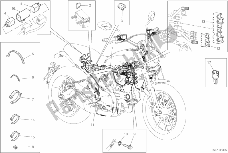 Wszystkie części do Instalacja Elektryczna Pojazdu Ducati Scrambler Icon Dark Thailand USA 803 2020